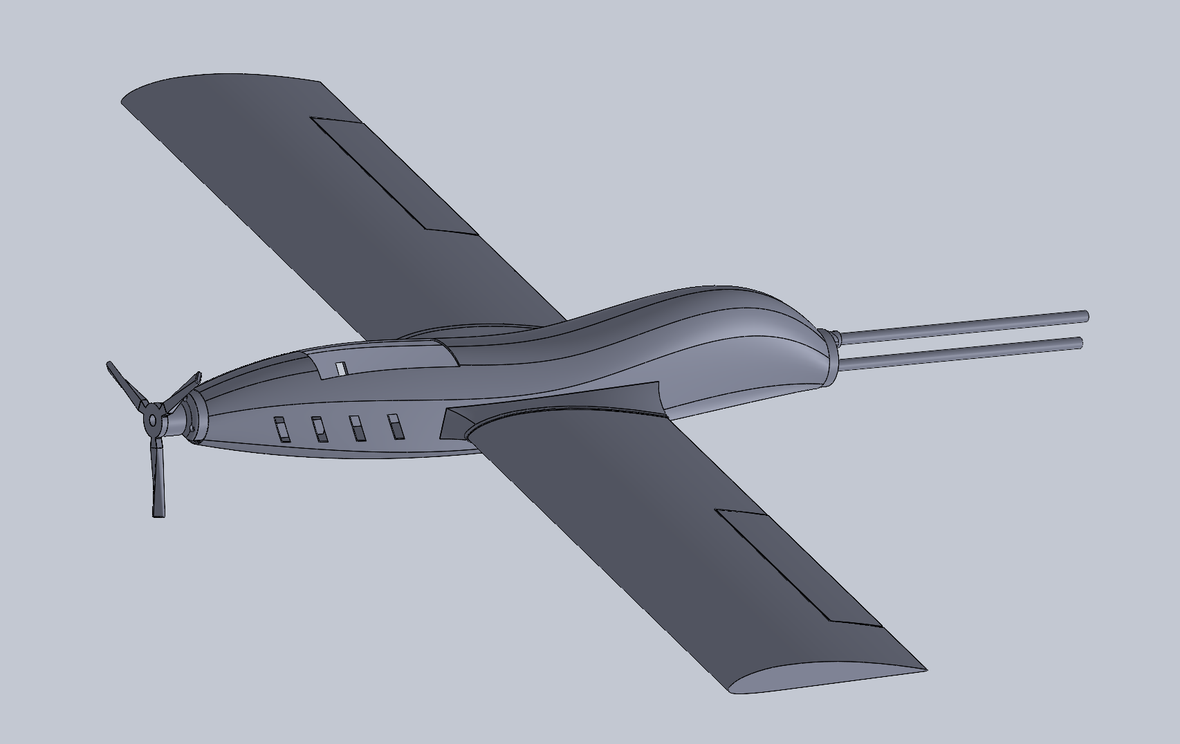INV-X1 Alatus fixed-wing UAV, CAD render